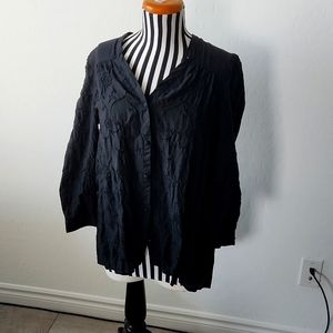 Black Lucky Brand Button Up Shirt Size Large